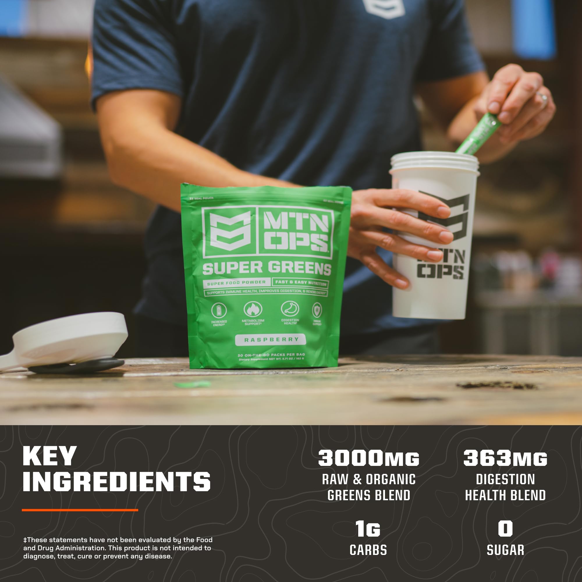 Chlorophyll-rich greens in MTN OPS Super Greens