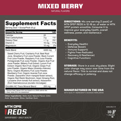 Key ingredients overview for MTN OPS Super Reds
