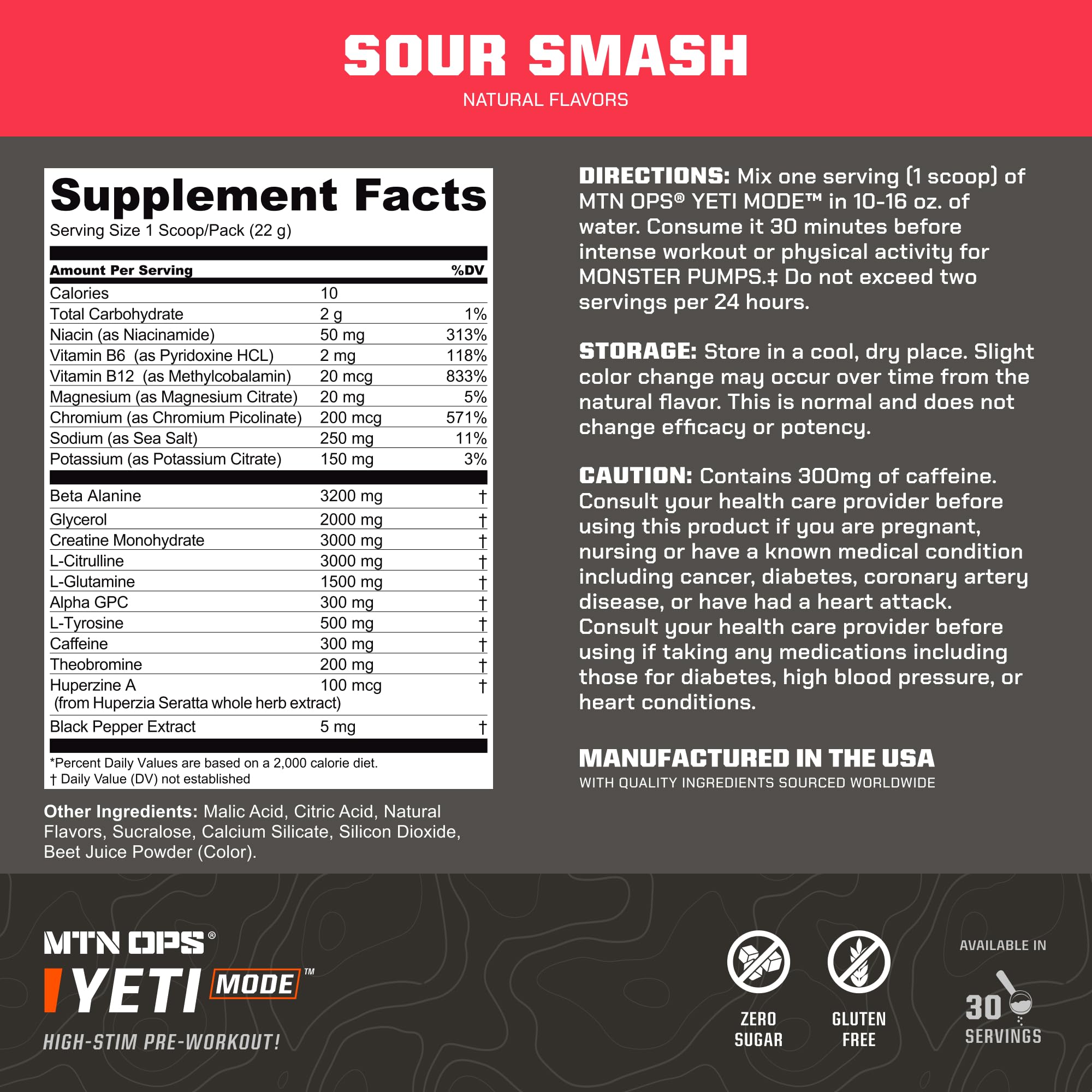 MTN OPS Yeti Mode powder dissolving in water for smooth taste and quick energy.