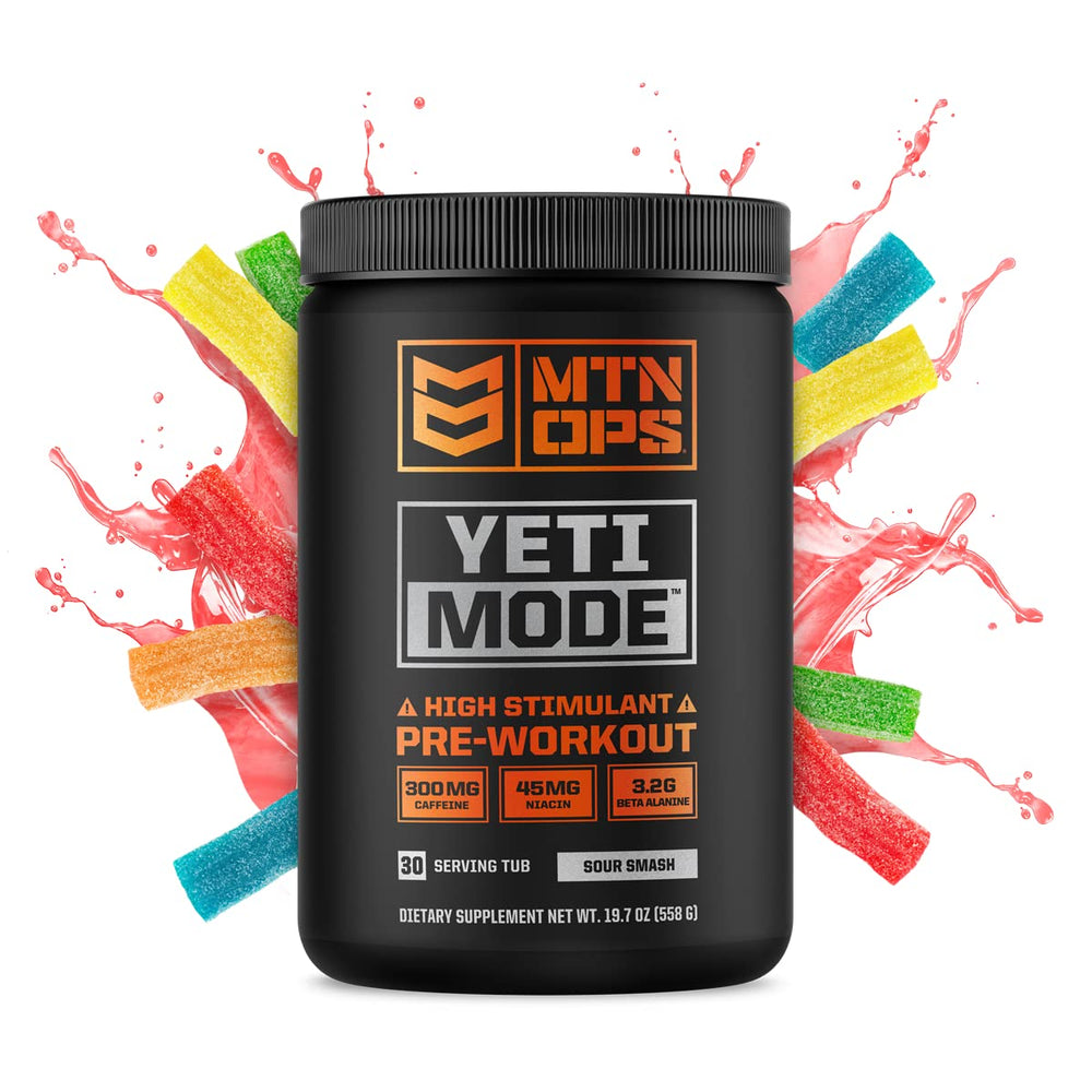 MTN OPS Yeti Mode scoop ready to blend for a quick pre-workout boost.