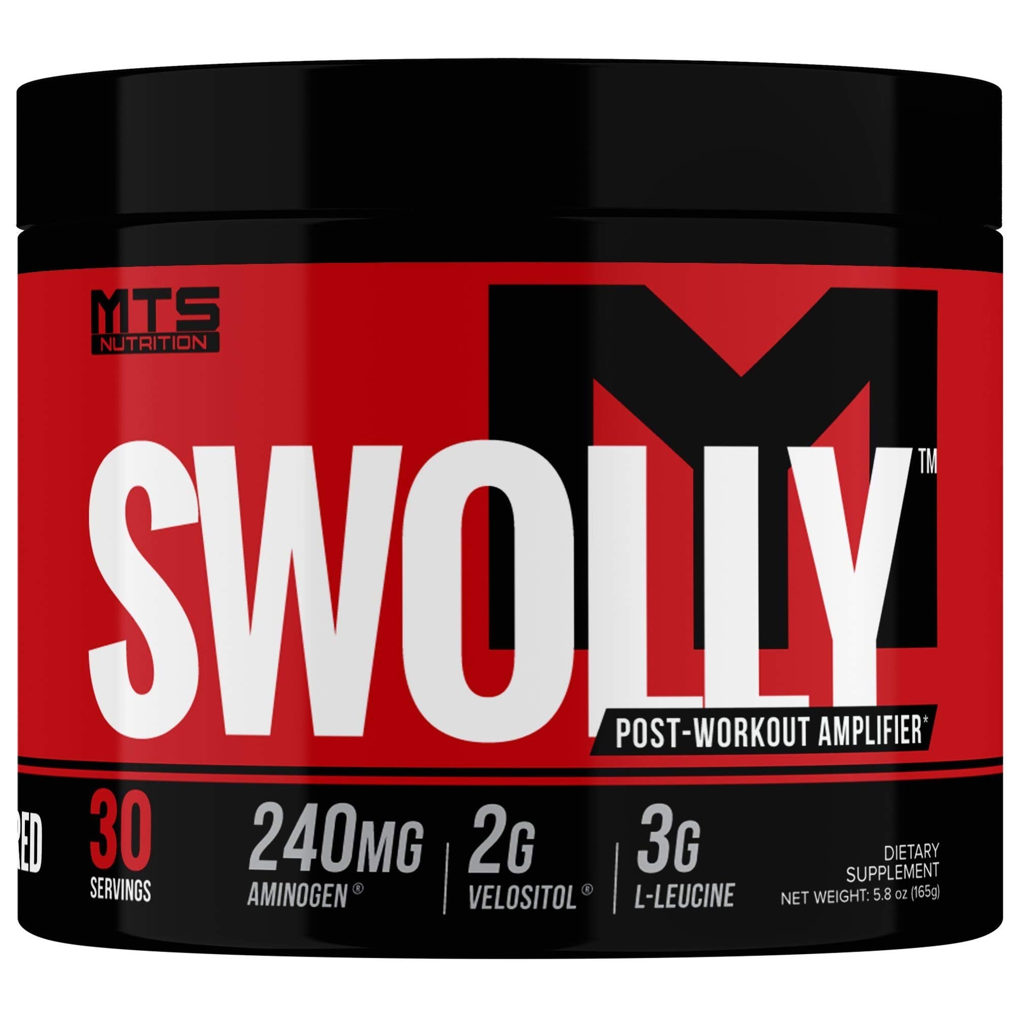 Front view of MTS Swolly Unflavored 30 Servings bottle