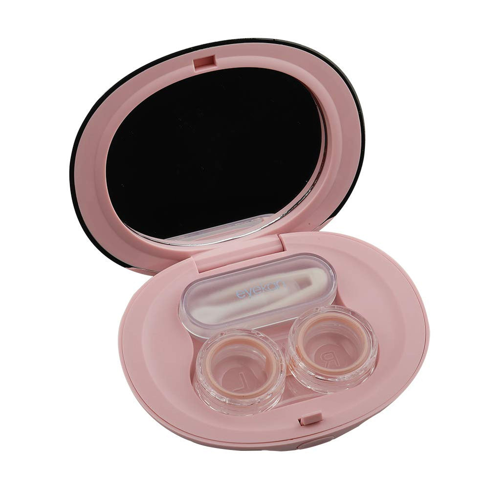 Pink MUDOR Exquisite contact lens case – side view