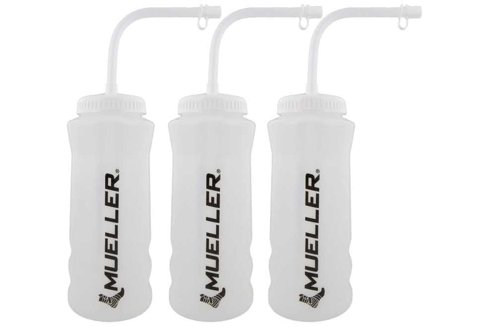 Mueller quart bottle with straw enables easy sipping and on-the-go hydration.