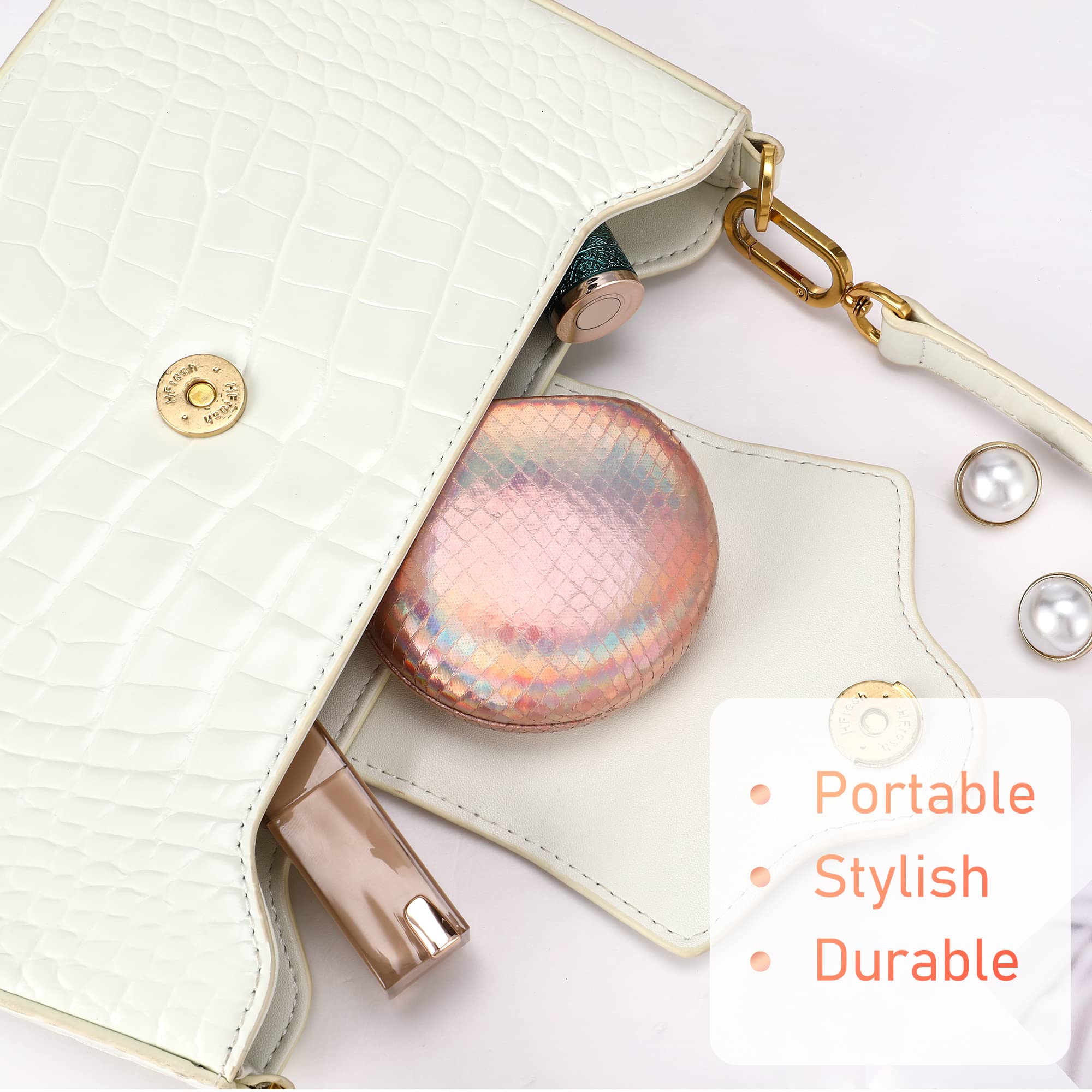 Gift-ready rose gold sparkle travel lens case