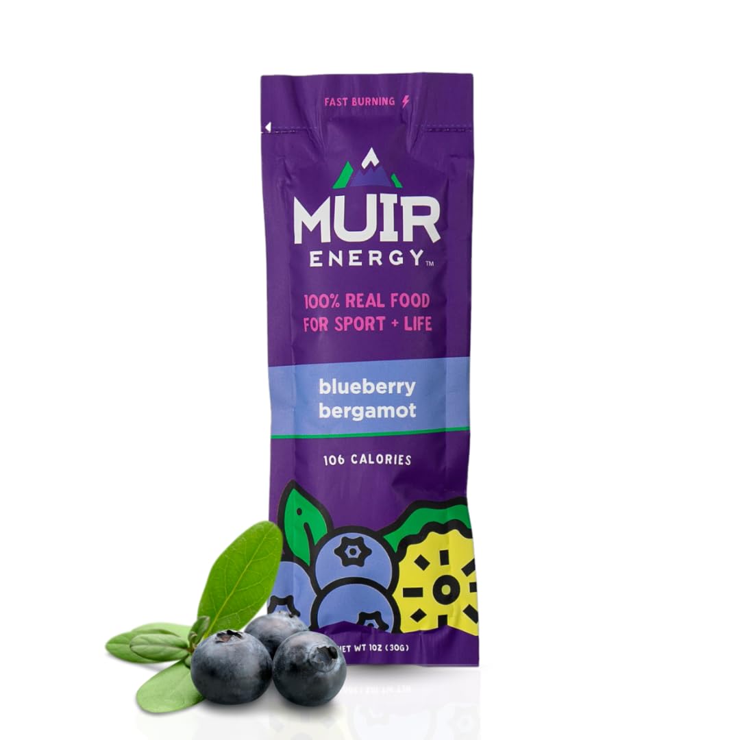 MUIR Blueberry Bergamot Real Food Energy Gel 10-count front label