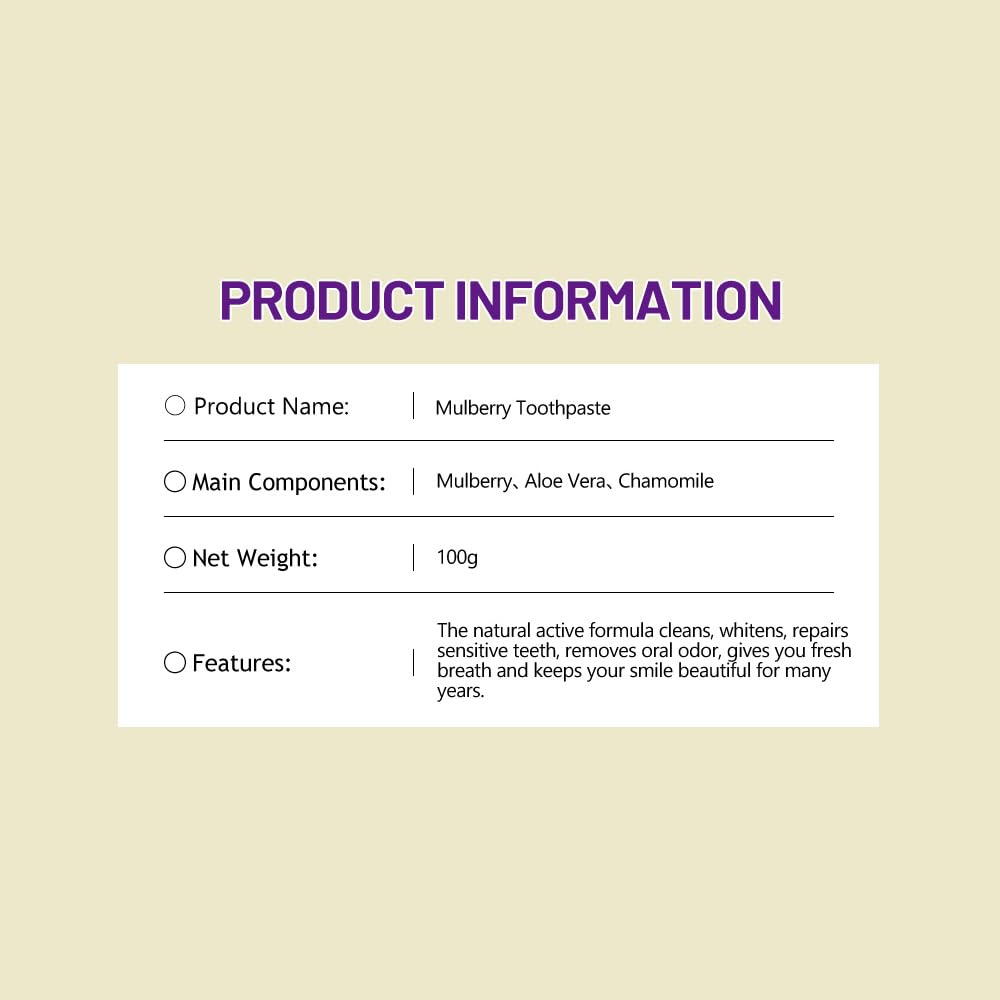 Packaging front view of Mulberry Herbal Toothpaste