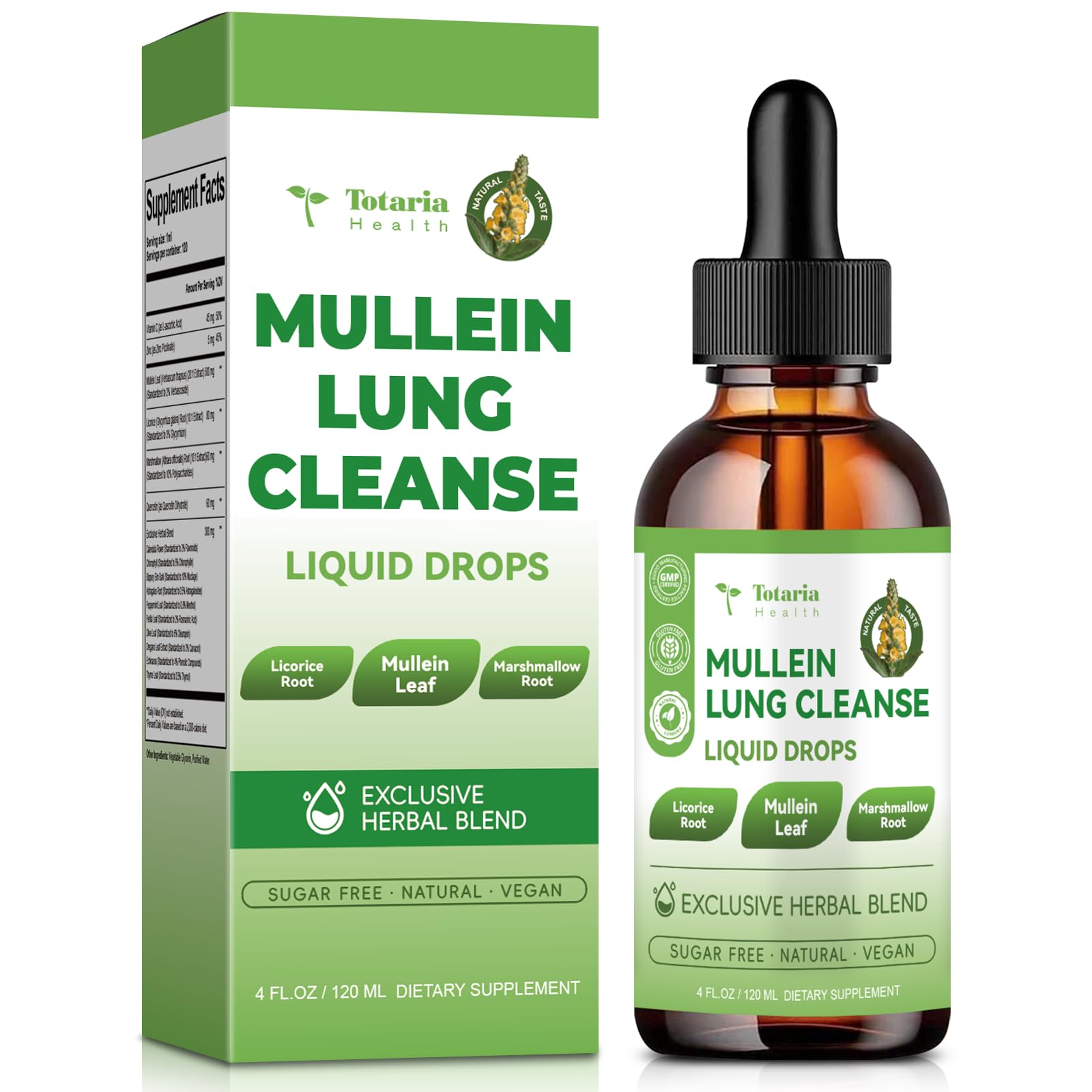 Mullein Drops 4oz bottle side view