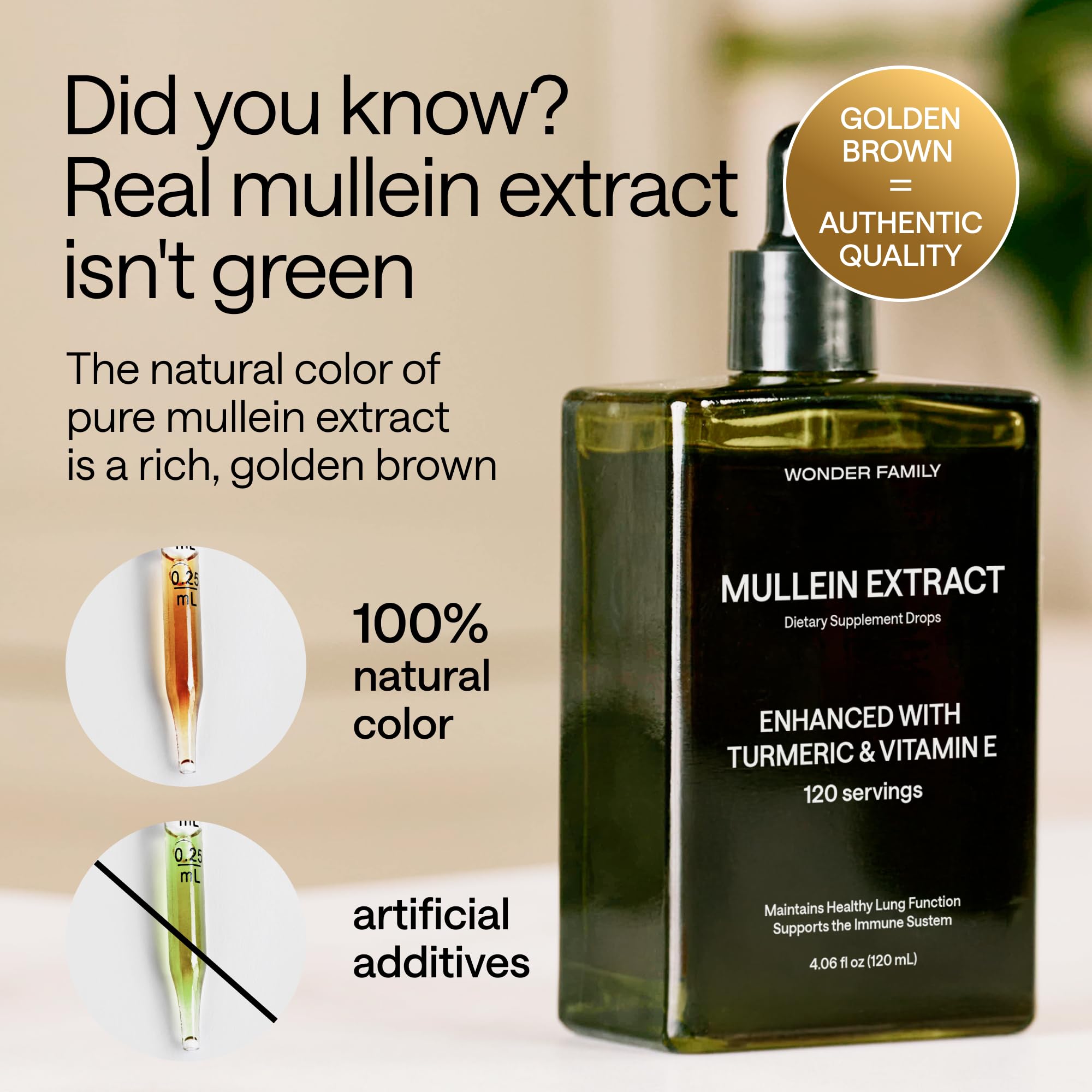 Herbal ingredients including mullein leaf and chlorophyll