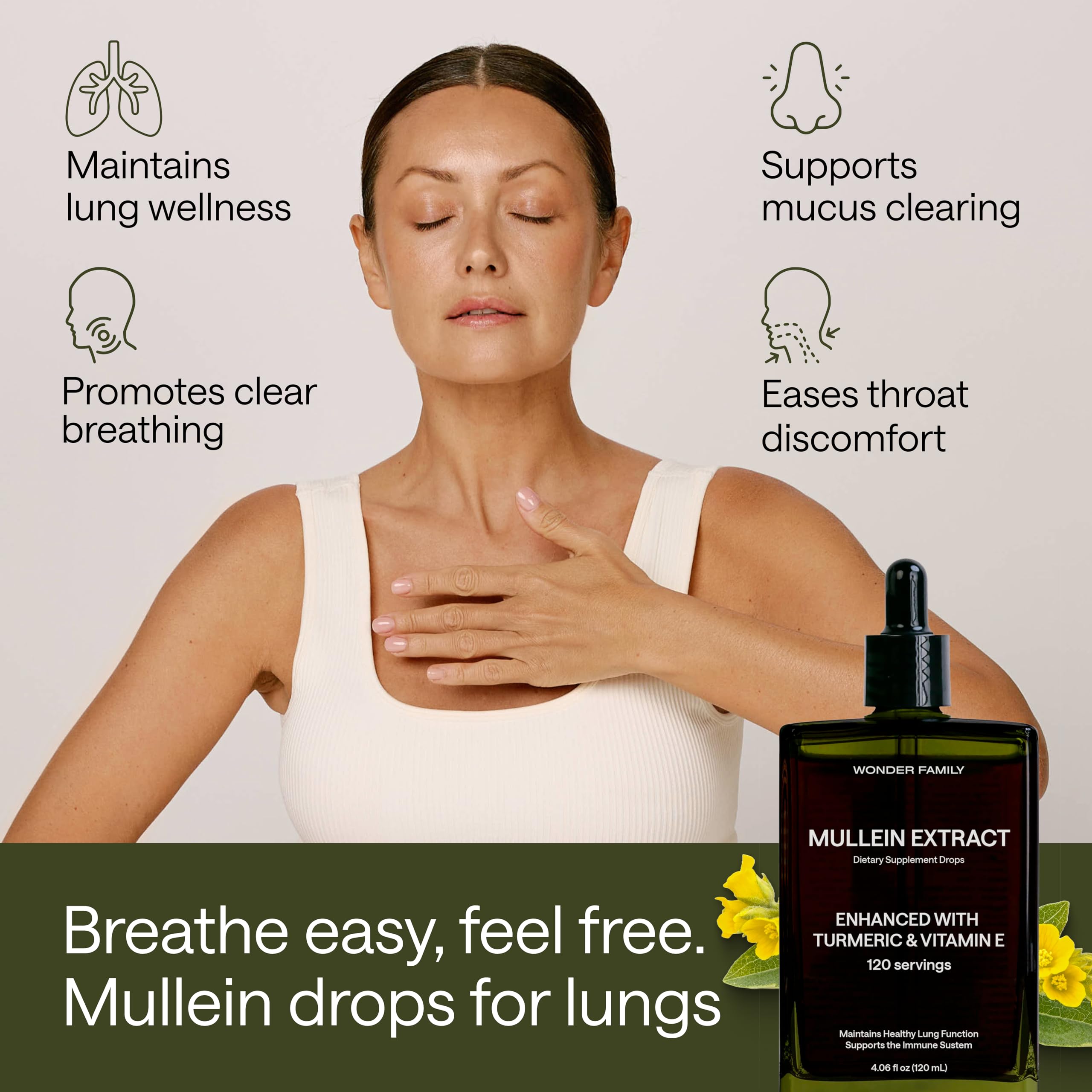 Illustration of respiratory health support with mullein