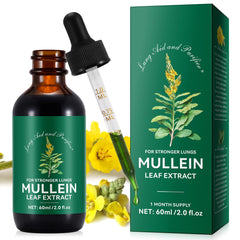 Mullein Drops for Lungs bottle with dropper