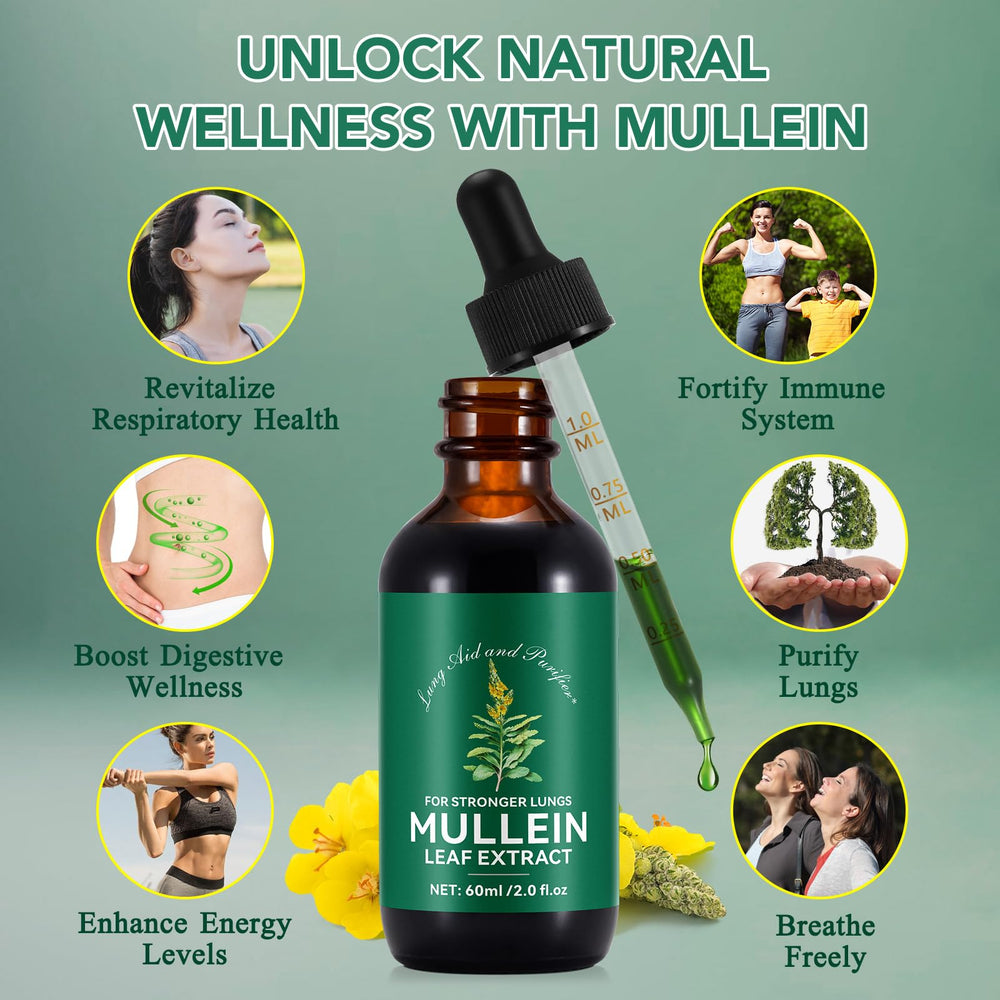 Chlorophyll-rich mullein leaf extract bottle