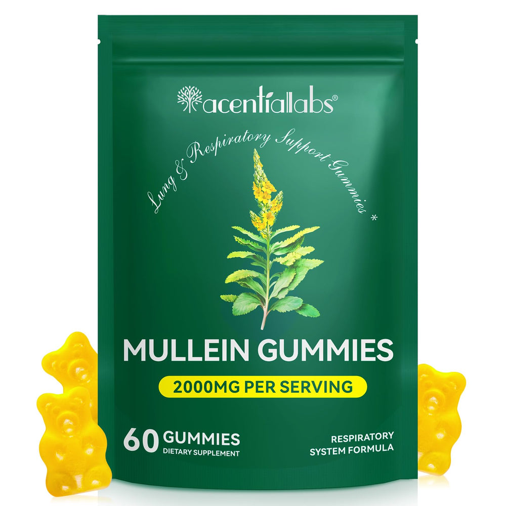 Bottle of Mullein Gummies for Lung Cleanse with 60 chews