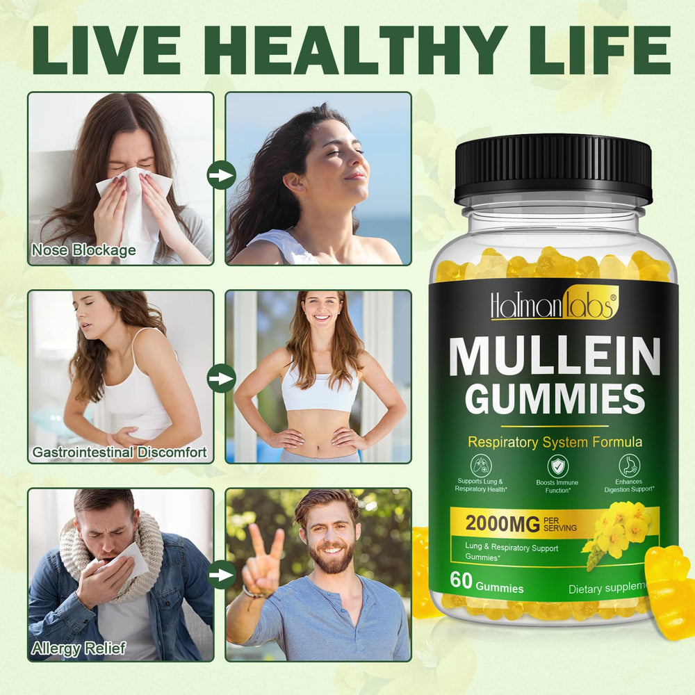 Easy-to-chew pear-flavored mullein gummies
