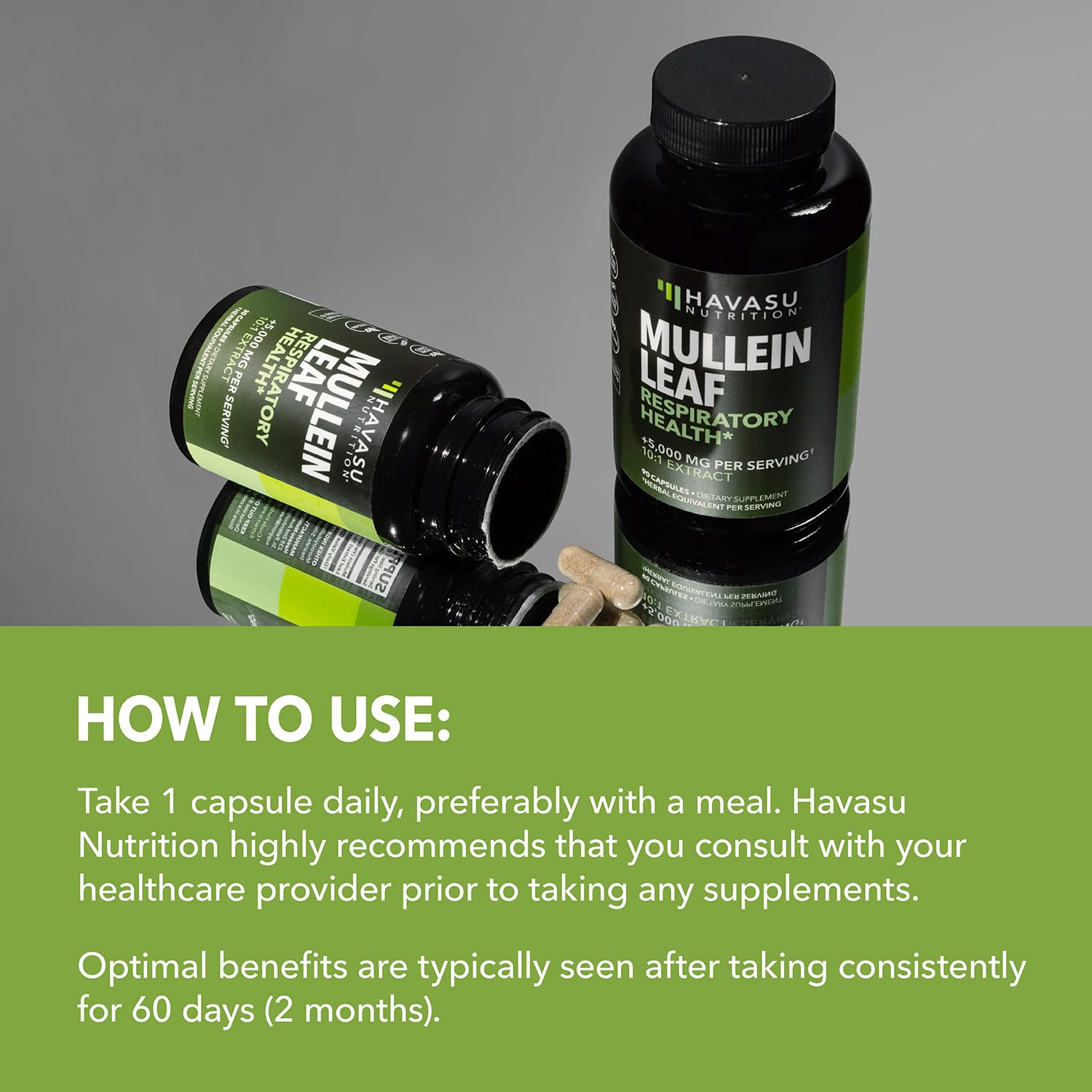 One capsule per day serving for immune and respiratory support