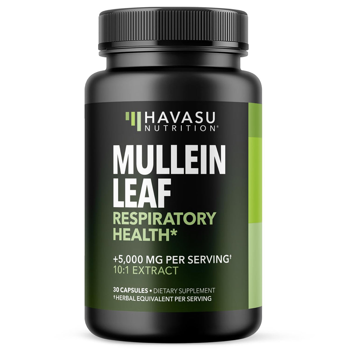 Front view of Mullein Leaf Capsules bottle – 30 count