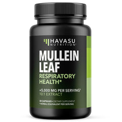 Front view of Mullein Leaf Capsules bottle – 30 count