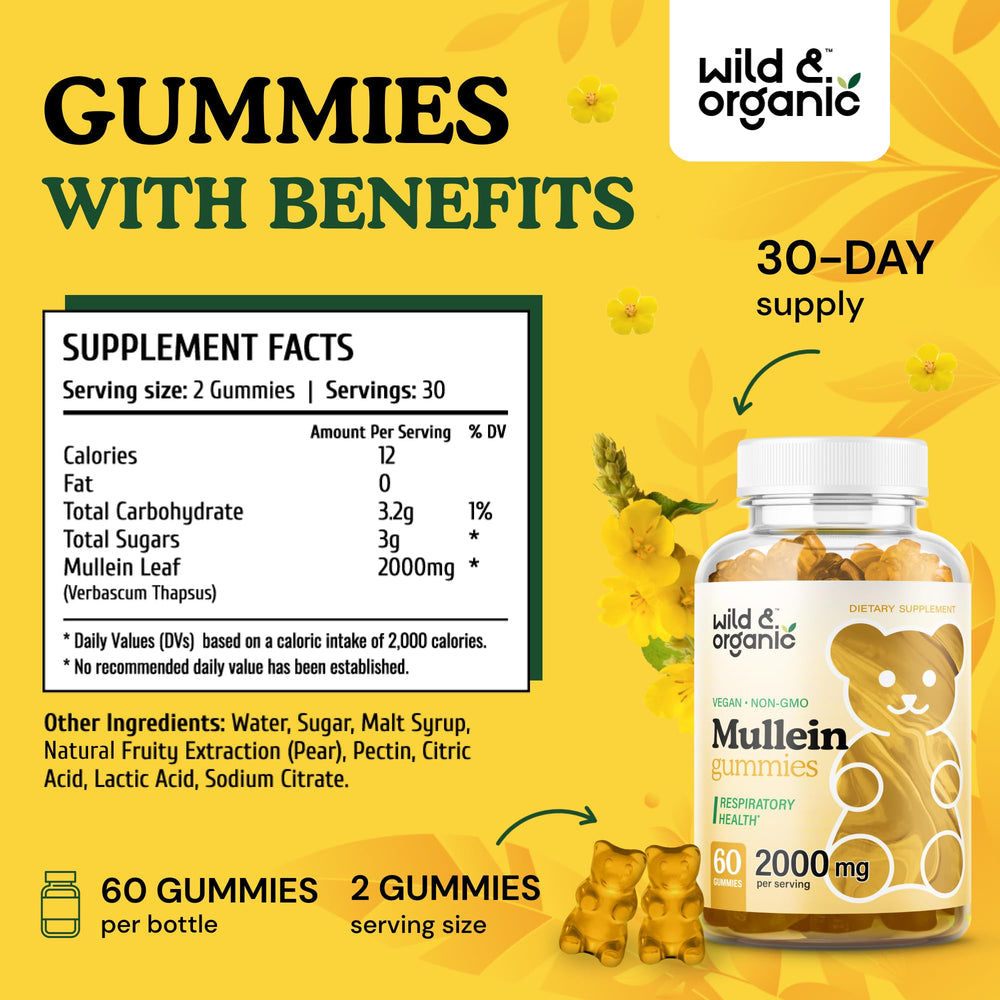 Close-up of mullein leaf extract gummies