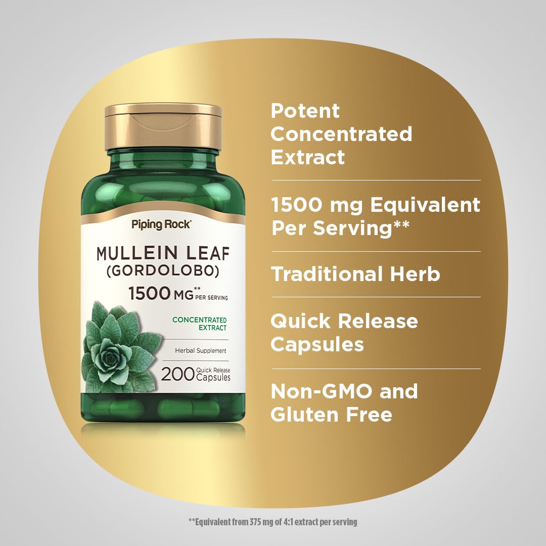 Ingredients list for mullein leaf extract supplement