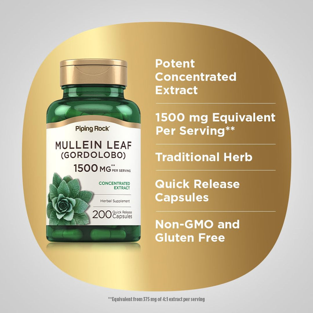 Ingredients list for mullein leaf extract supplement