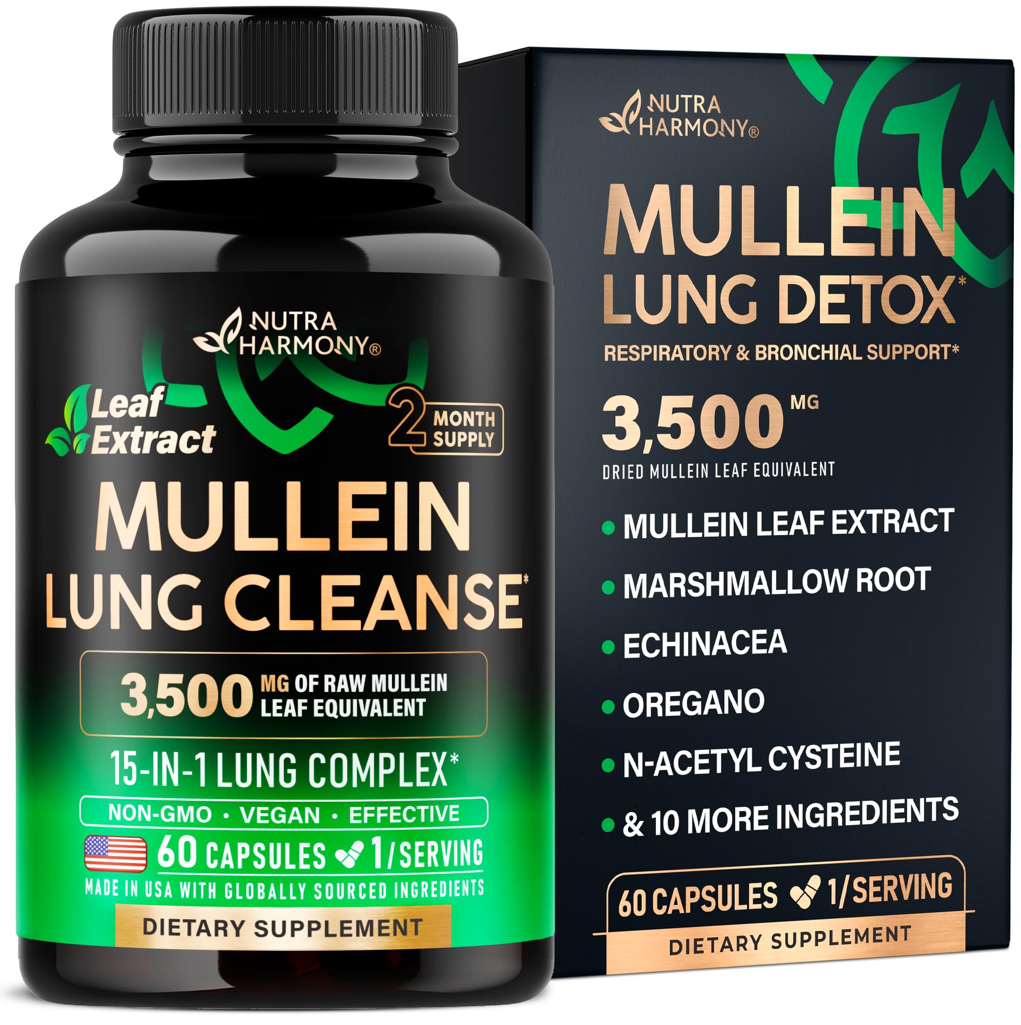 Bottle of Mullein Leaf Extract Lung Detox