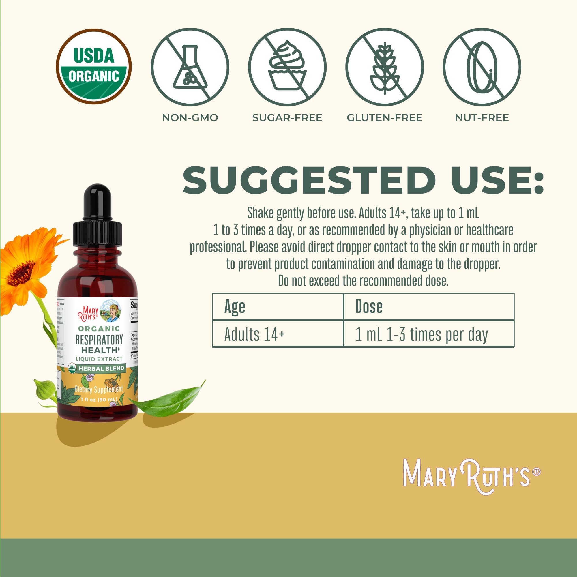 Mullein leaf used in respiratory health drops