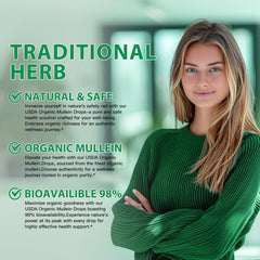 Amber glass bottle of Mullein Leaf Tincture