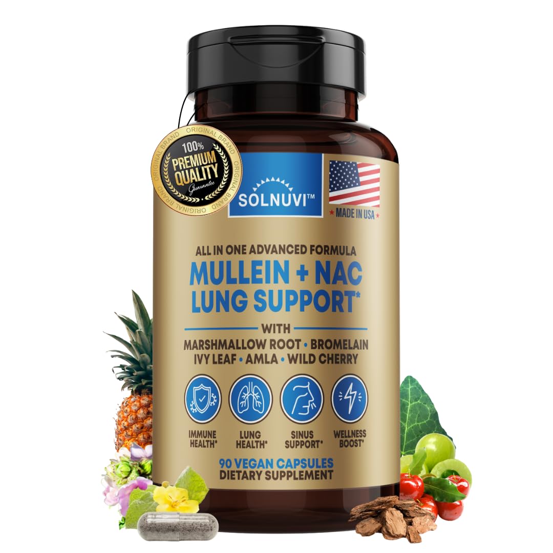 Solnuvi Mullein Leaf Extract & NAC Lung Health bottle