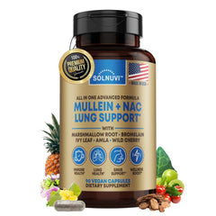 Solnuvi Mullein Leaf Extract & NAC Lung Health bottle