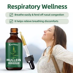 Back label of Mullein Tincture 2 oz bottle