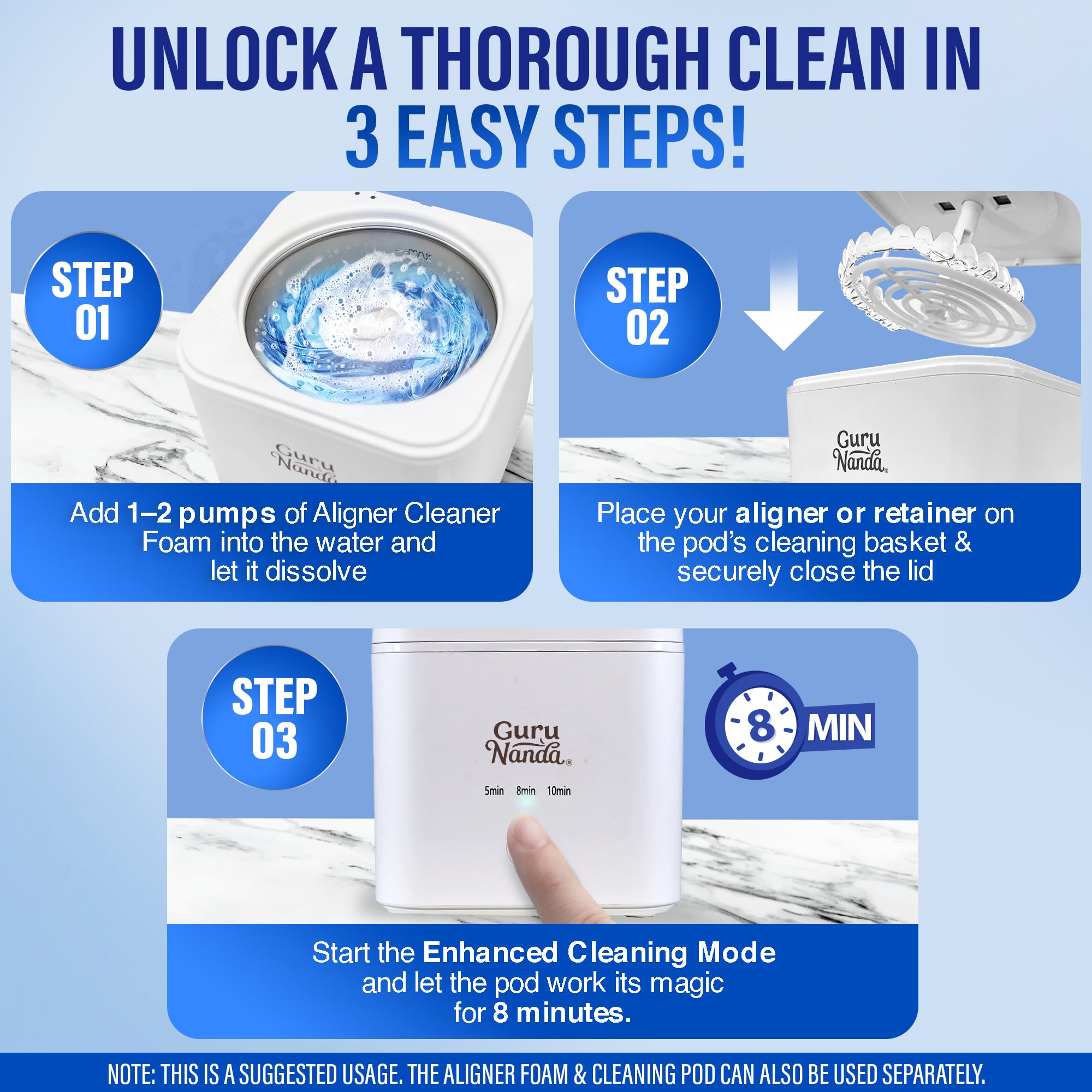 Cleaning foam used for multiple dental appliances