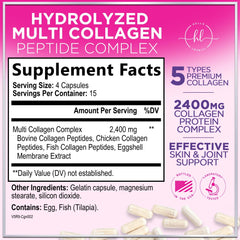 Capsules containing hydrolyzed collagen peptides blend
