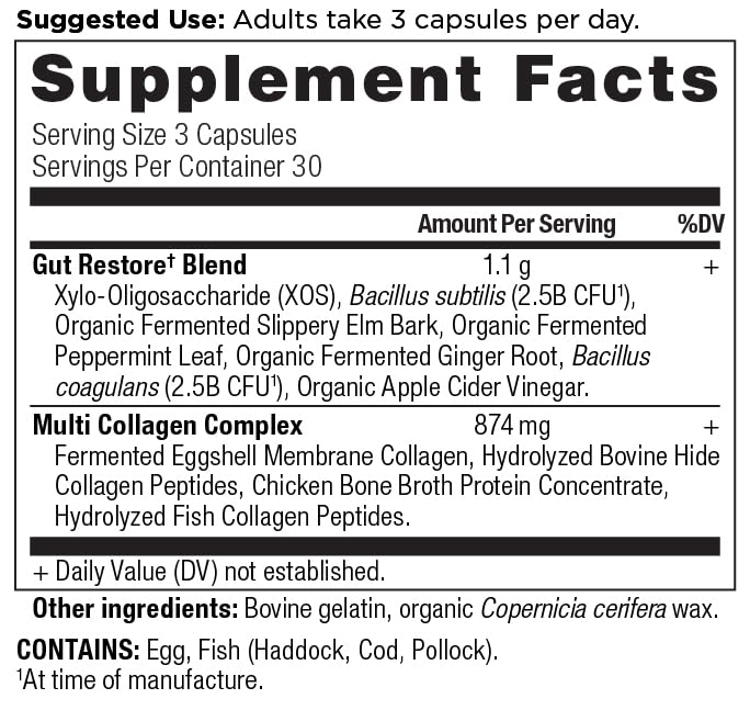 Multi collagen capsules for gut health, joints, hair and nails (90 count)