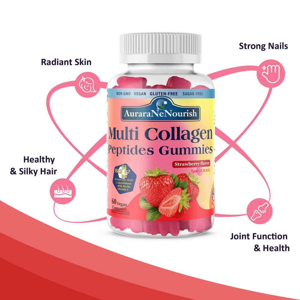 Hydrolyzed collagen gummies and ingredient visuals
