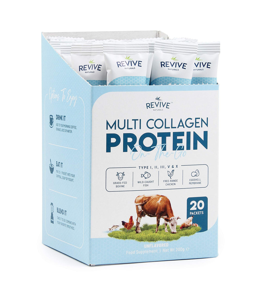 Front view of multi collagen protein packets