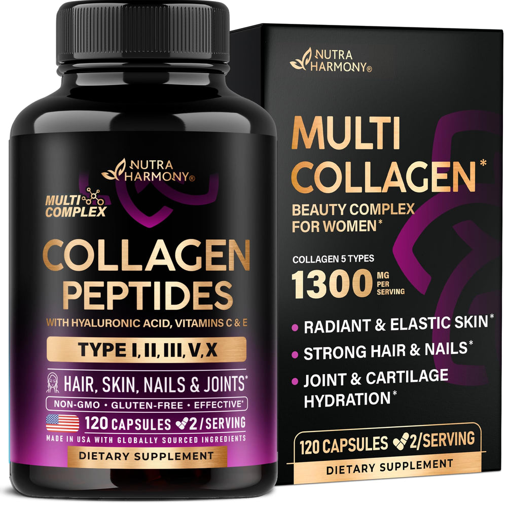 Product image: Multi Collagen Peptides with hydrolyzed Types I-V-X and 1300mg serving with hyaluronic acid