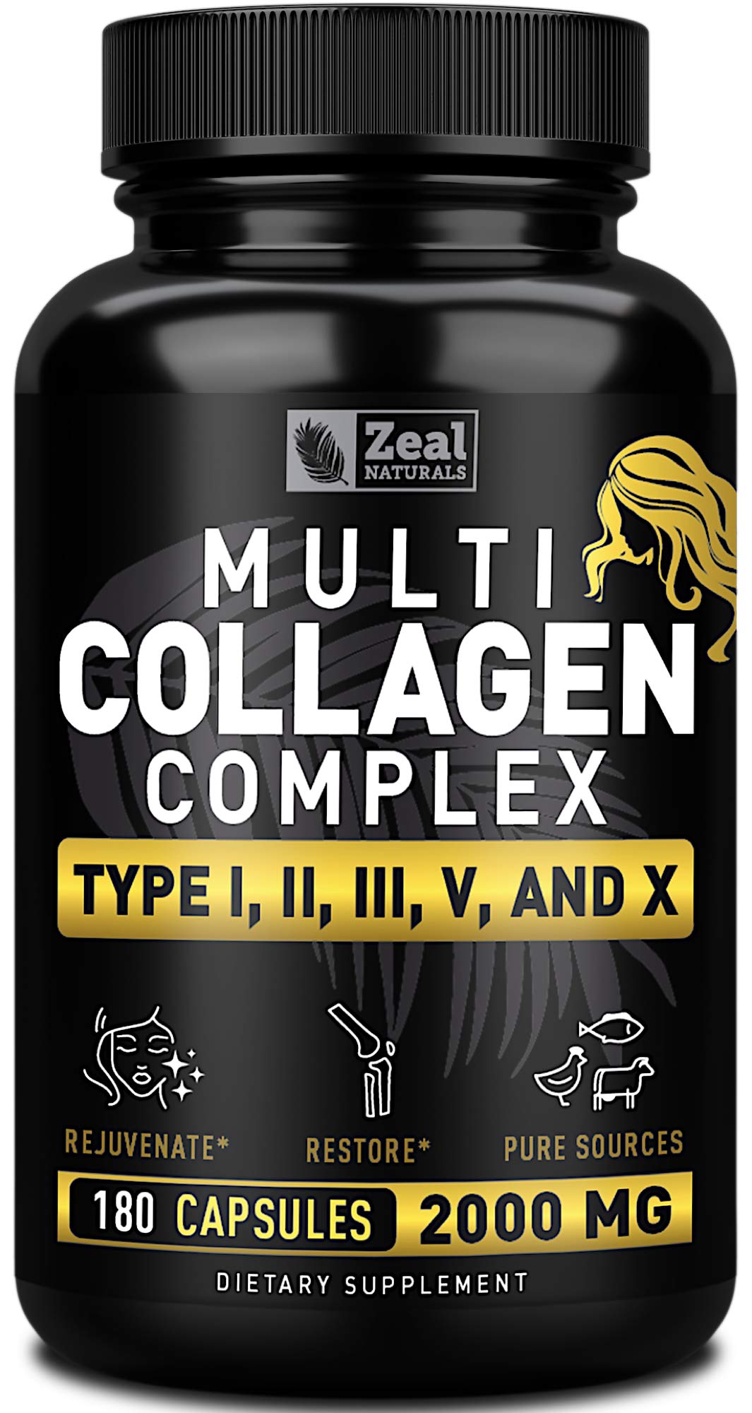 Front view of Multi Collagen Peptides Pills bottle