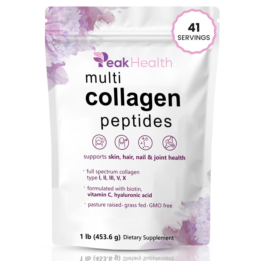 Front view of Multi Collagen Peptides Powder bottle, 1 lb