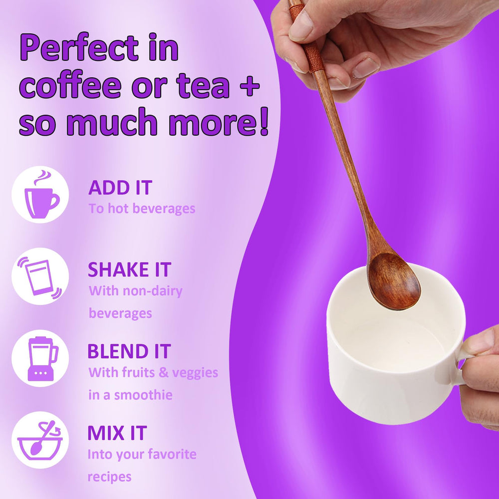 Mixing collagen powder in hot coffee