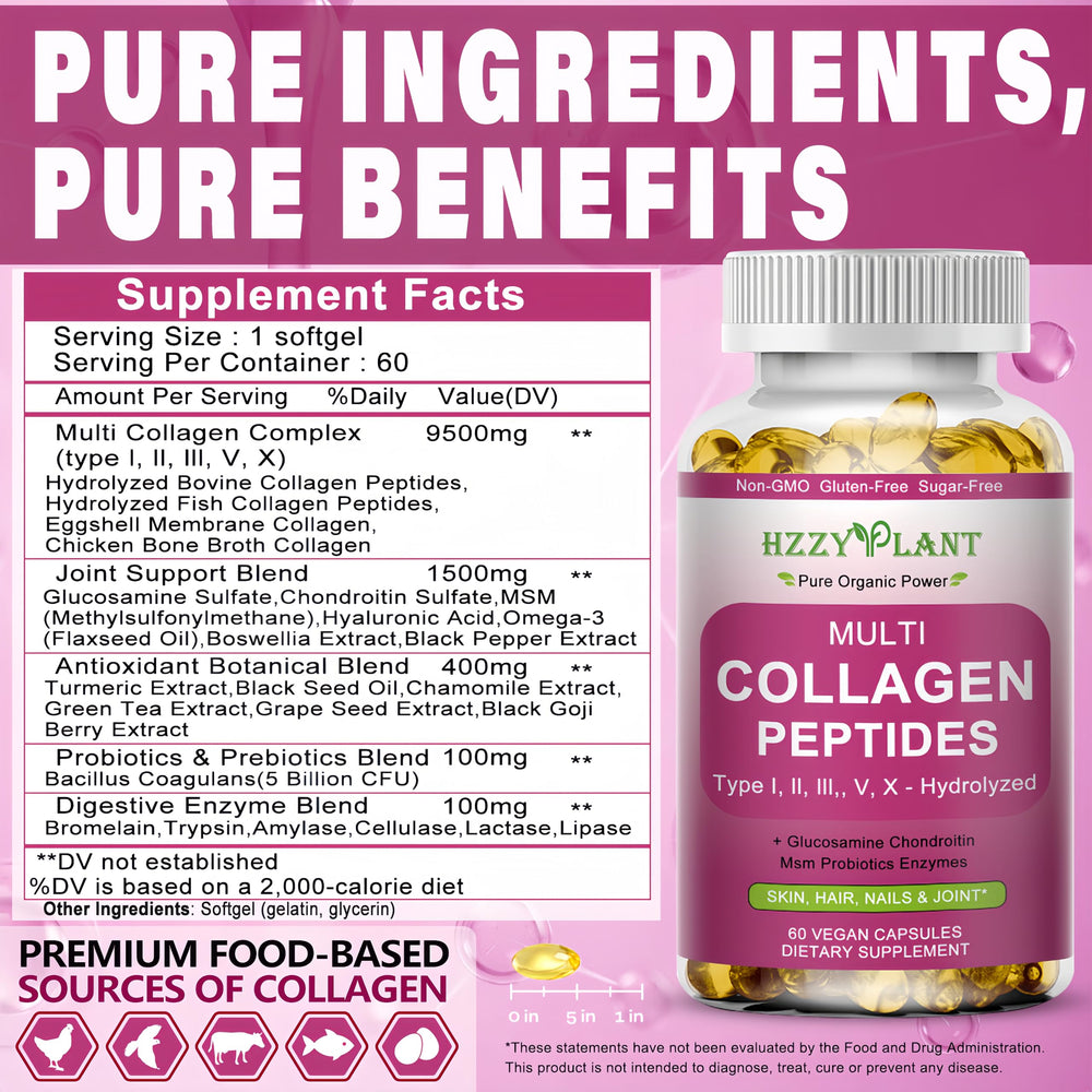 Collagen softgels with glass of water for daily supplement routine