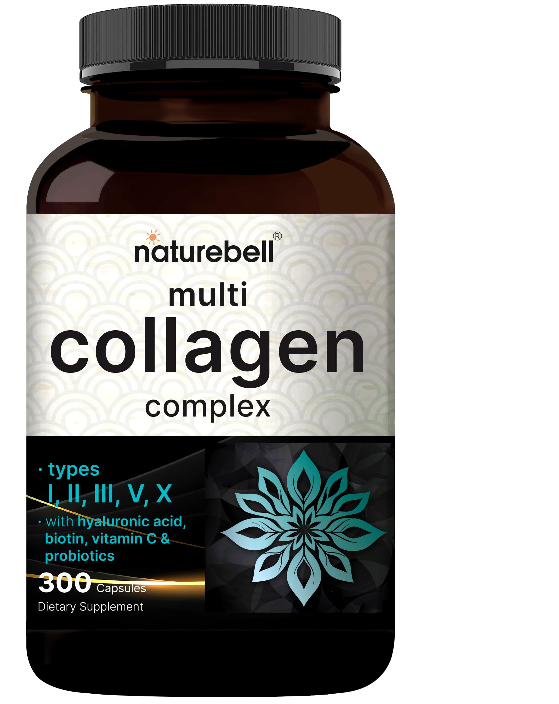 Bottle of Multi Collagen Pills for Women and Men, 300 capsules