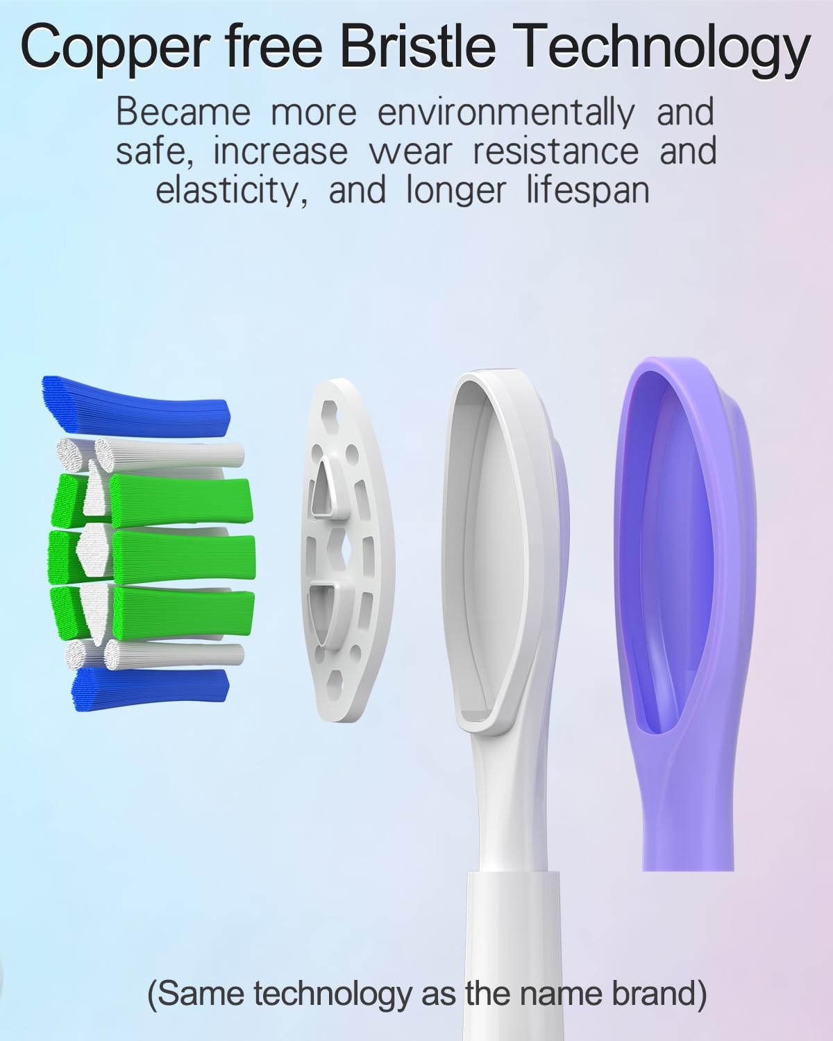 Multi-coloured silicone-wrapped brush heads