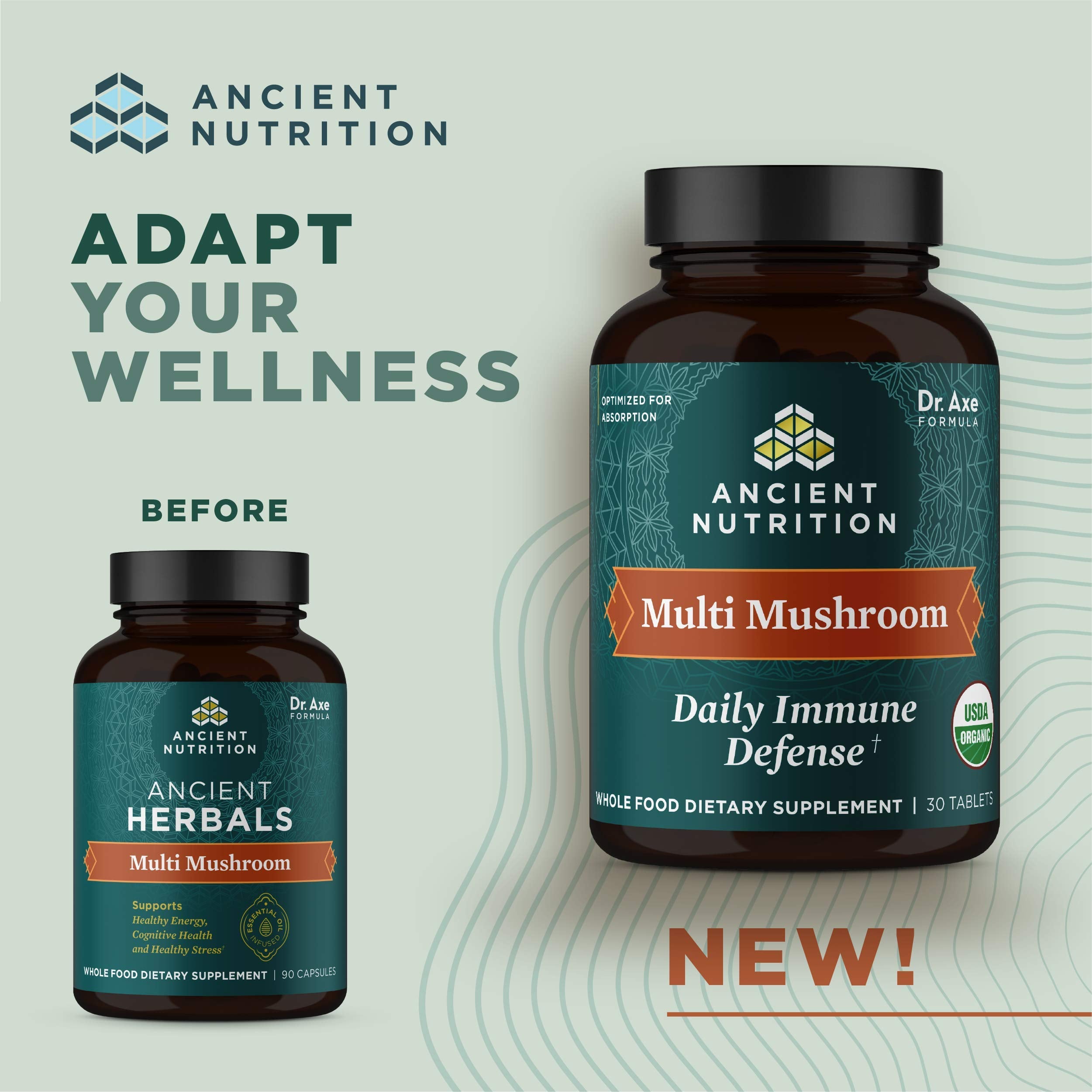 Multi Mushroom Immune Support tablets bottle close-up
