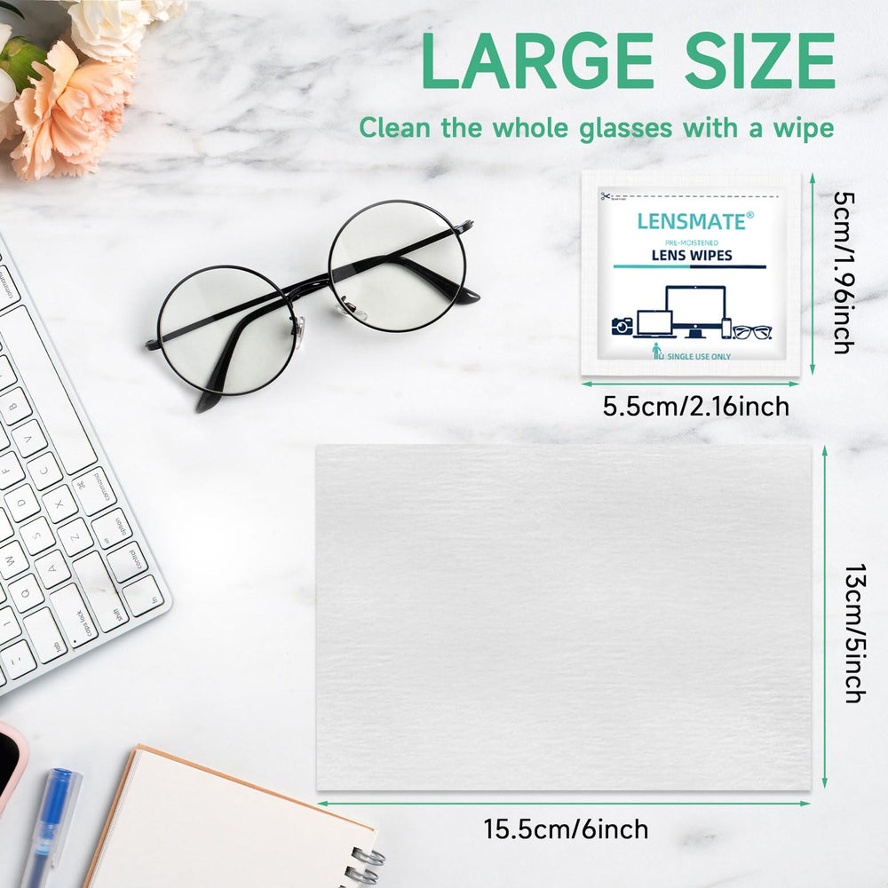 Wipes suitable for eyeglasses, sunglasses, goggles, camera lens and electronics screens