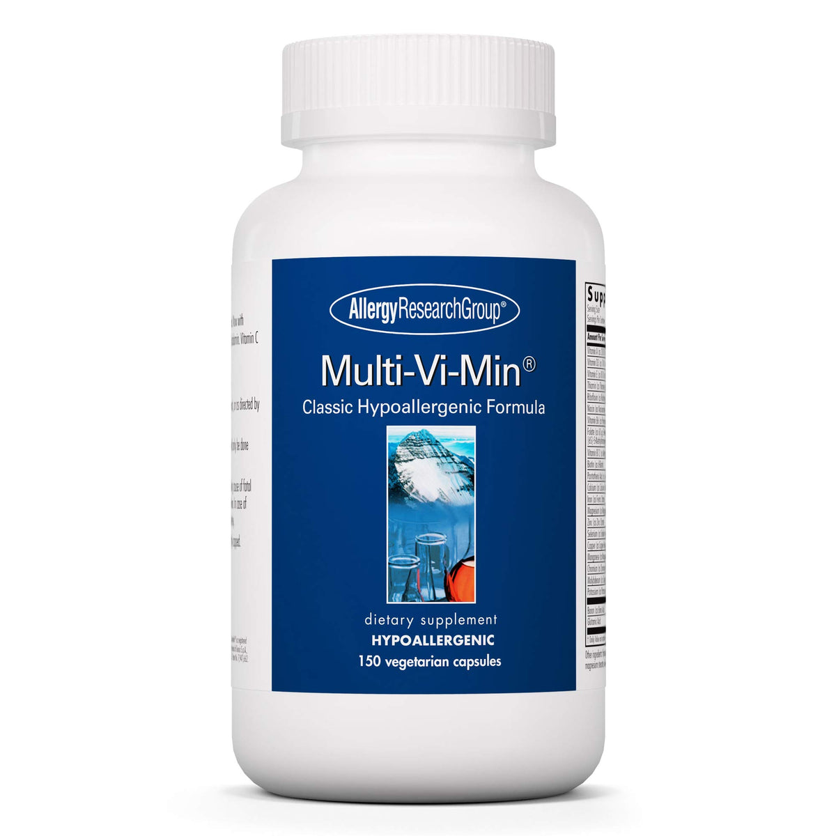 Front view of Allergy Research Group Multi-Vi-Min bottle