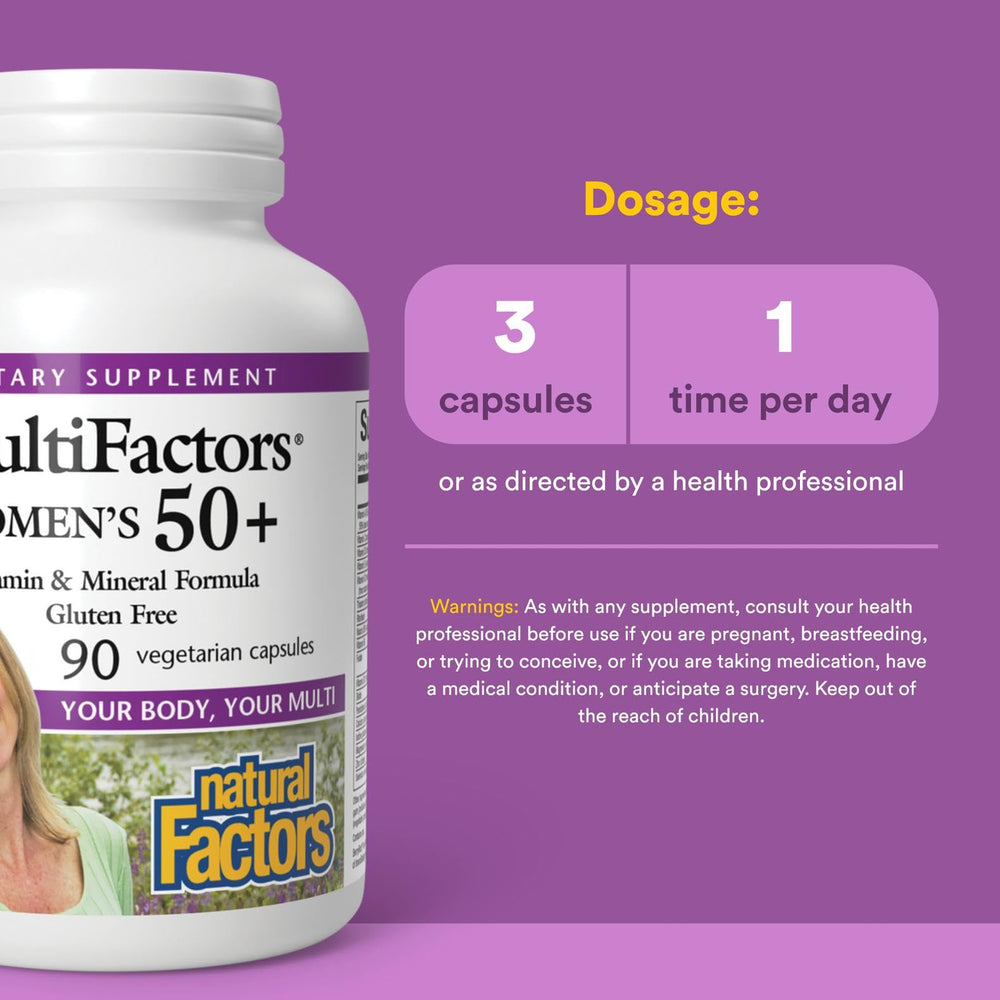 Three easy-to-swallow capsules representing daily serving