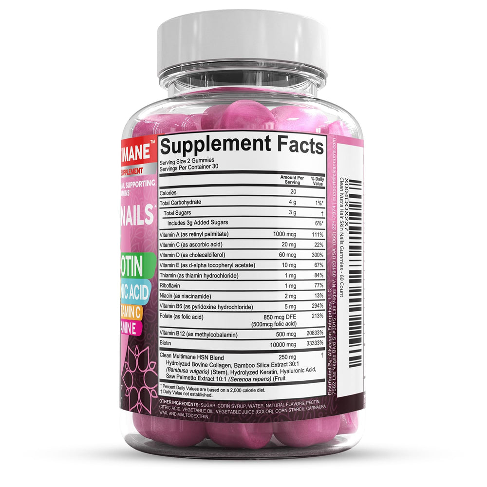 Gummies with hyaluronic acid and bamboo silica ingredients