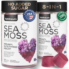 Bottle of Multimineral Sea Moss Gummies 3000mg with probiotic and bladderwrack