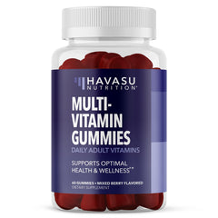 Front view of mixed berry adult multivitamin gummies bottle