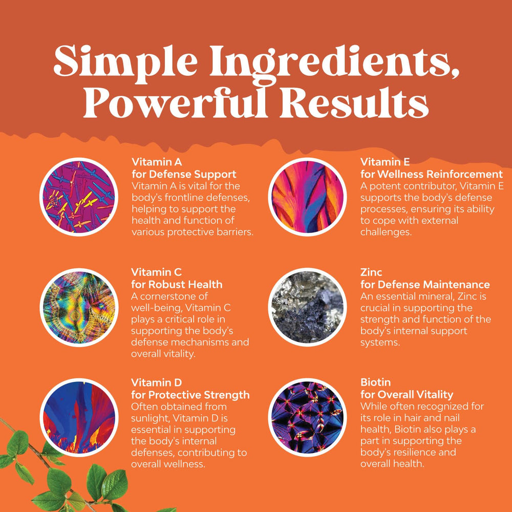 Multivitamin gummies highlighting zinc for immune support and brain health