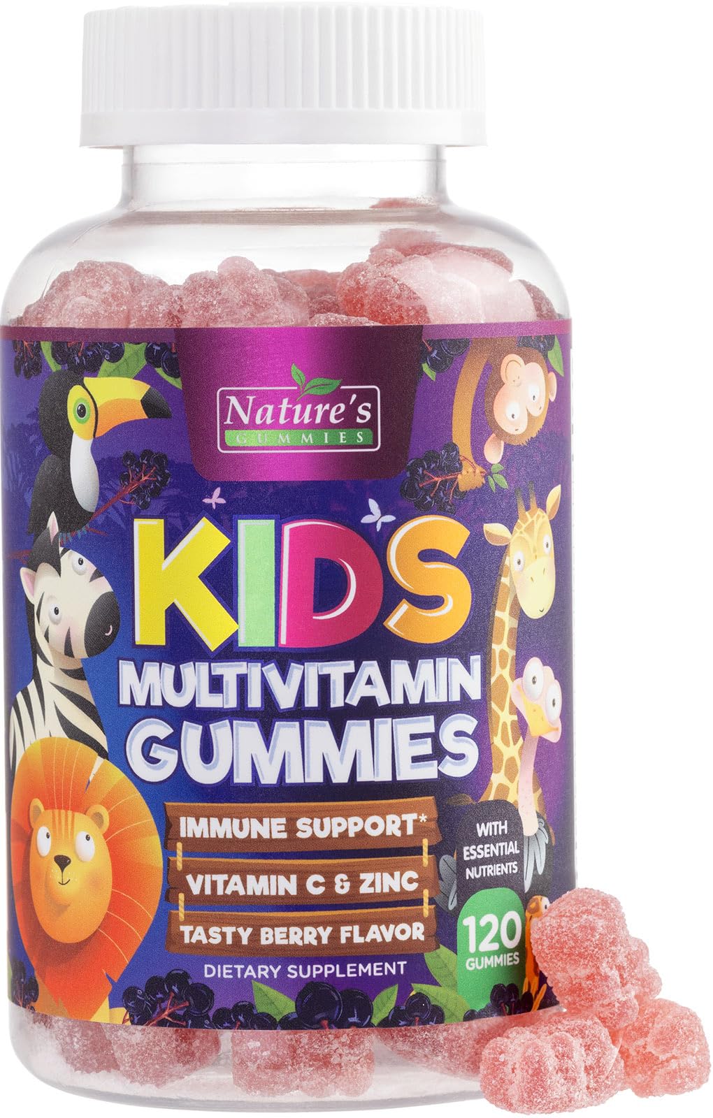 Box of kids multivitamin gummies berry flavor